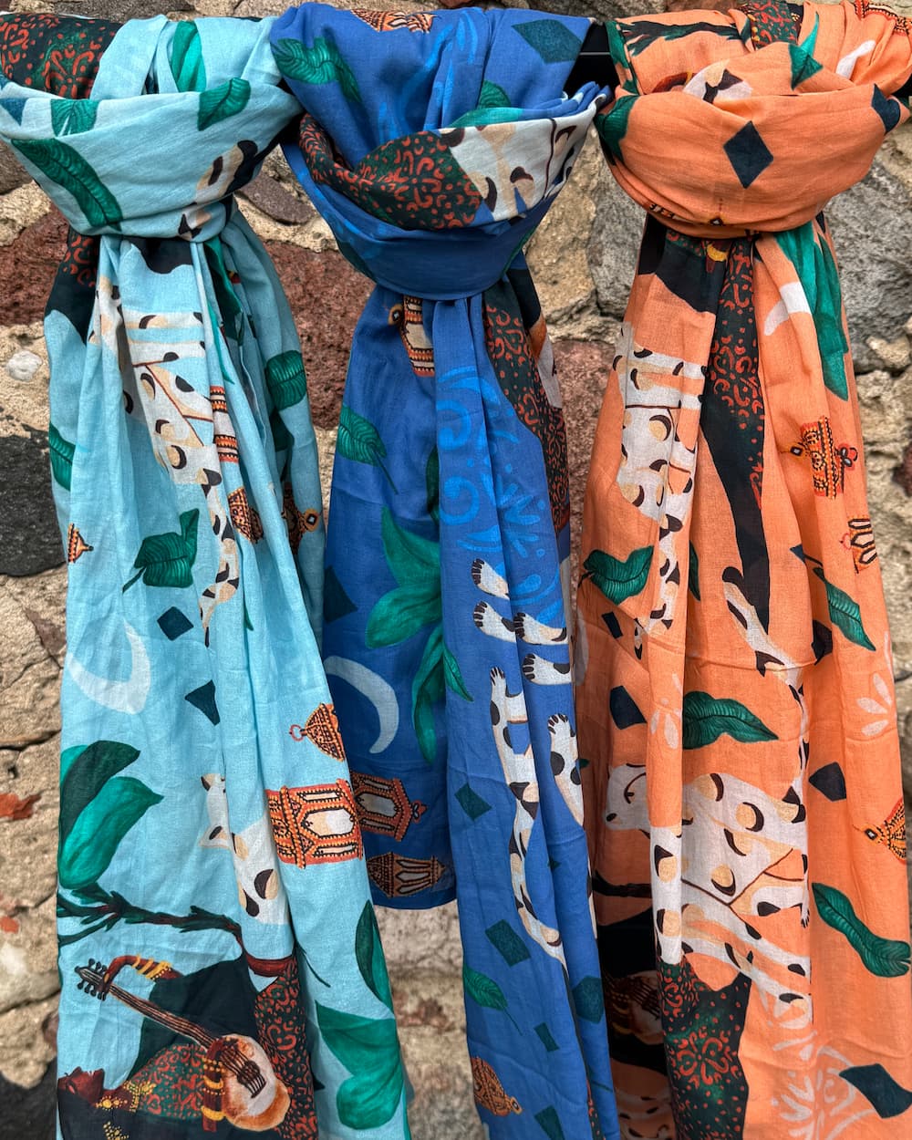 Beach Sarong in Cotton Voile "Peach Bedouin Moon"