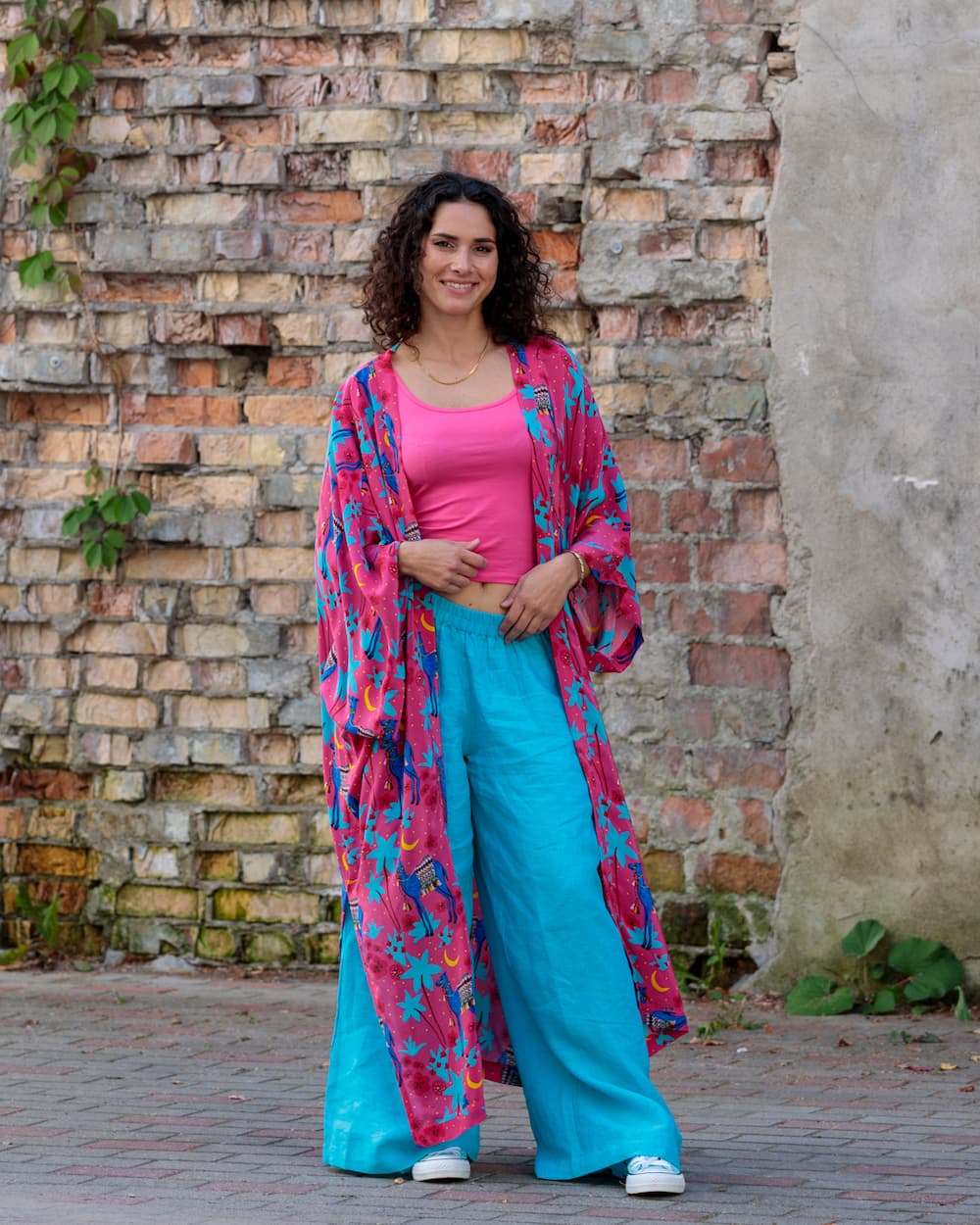 Kimono in Silk "Camels"