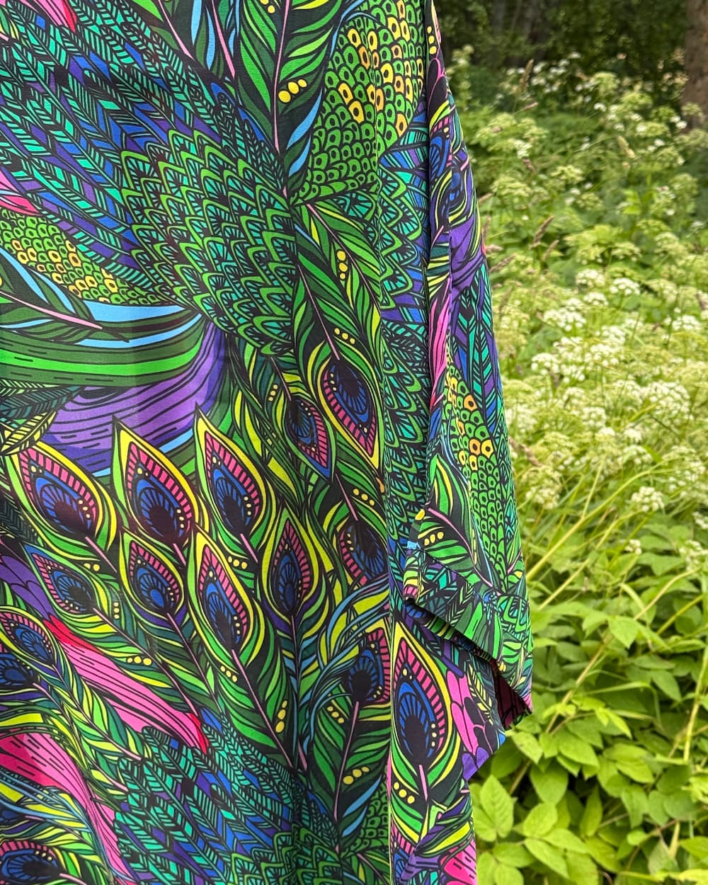 Kimono in Silk "Gorgeous Peacock" with belt