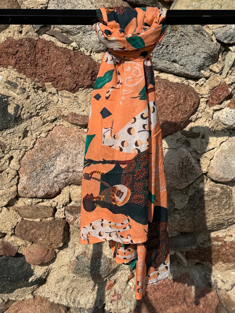 Beach Sarong in Cotton Voile "Peach Bedouin Moon"