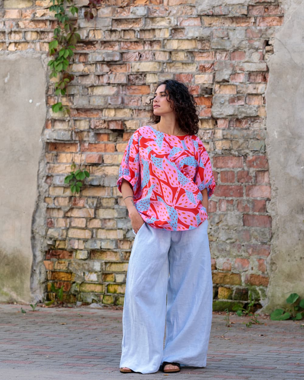 Top in Cotton "Pink Oshu"