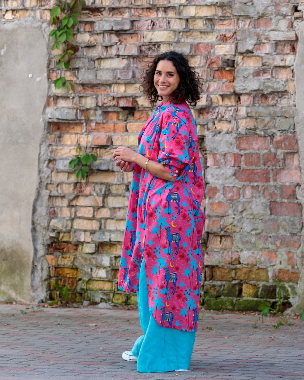 Shirtdress in Cotton "Camels"