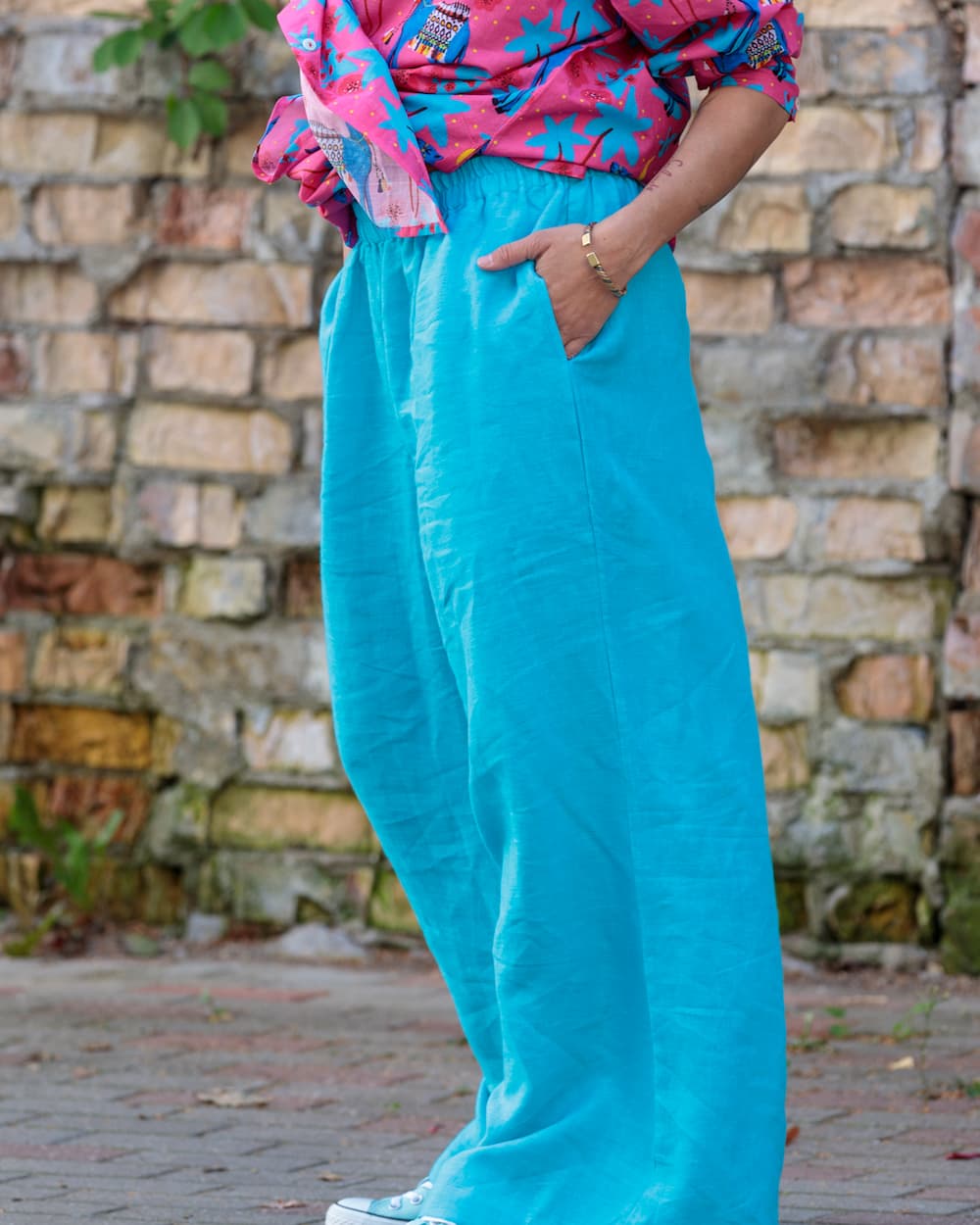 Pants in Linen "Capri Blue"