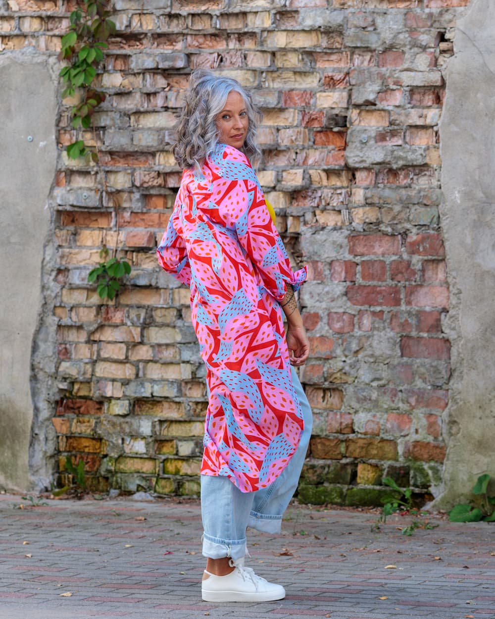 Shirtdress in Cotton "Pink Oshu"