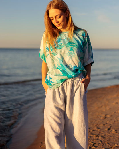 Top in Cotton "Aquamarine"