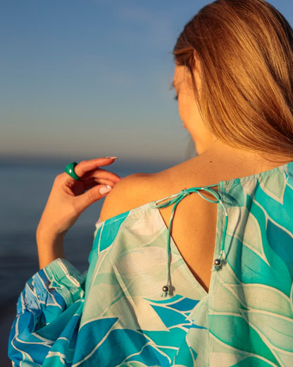 Top in Cotton "Aquamarine"