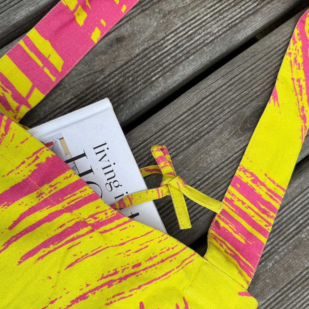 City Tote in Cotton Duck "Lemon Magenta"