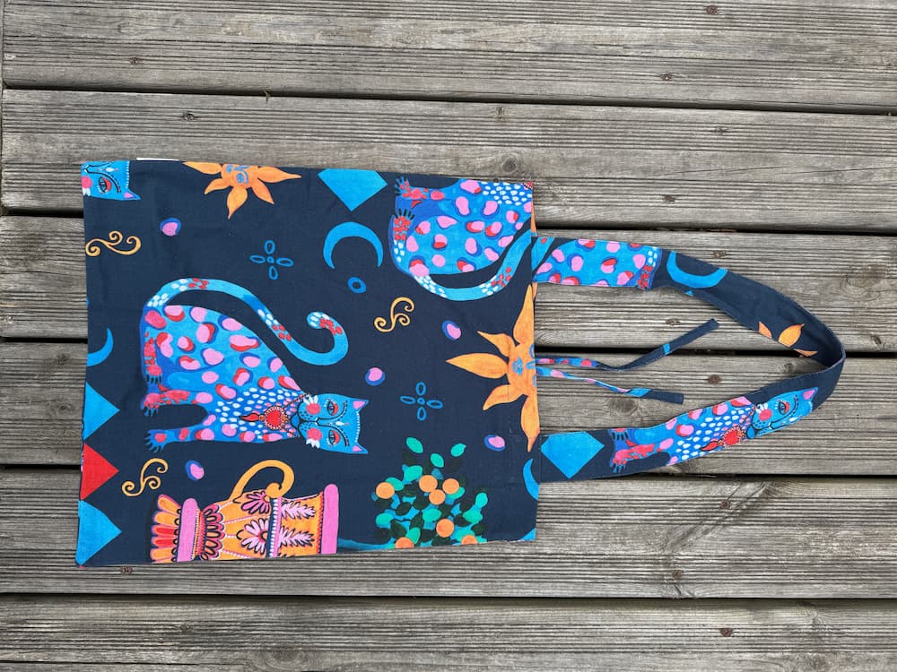 City Tote in Cotton Duck "Blue Cats"