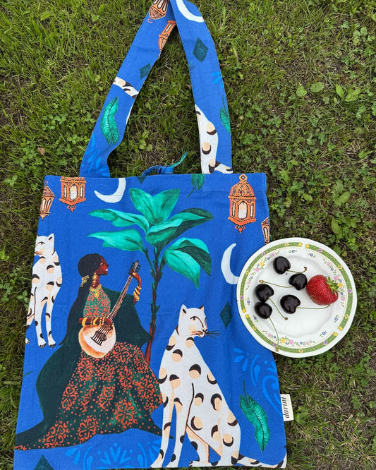 City Tote in Cotton Duck "Ultrablue Bedouin Moon"
