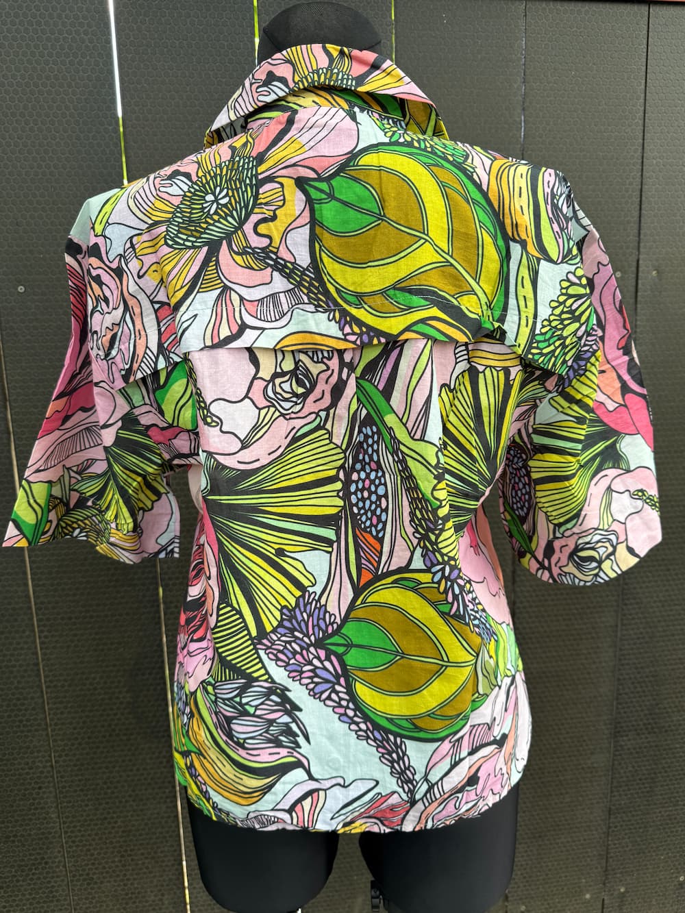 Lounge Top in Cotton "Pink Green Flowers"