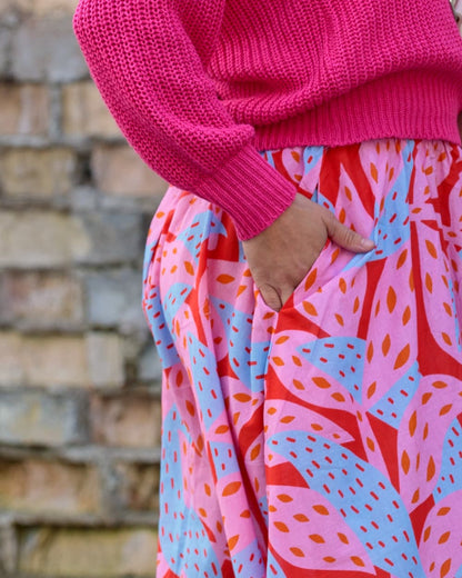Skirt in Cotton "Pink Oshu"