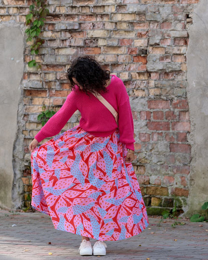 Skirt in Cotton "Pink Oshu"