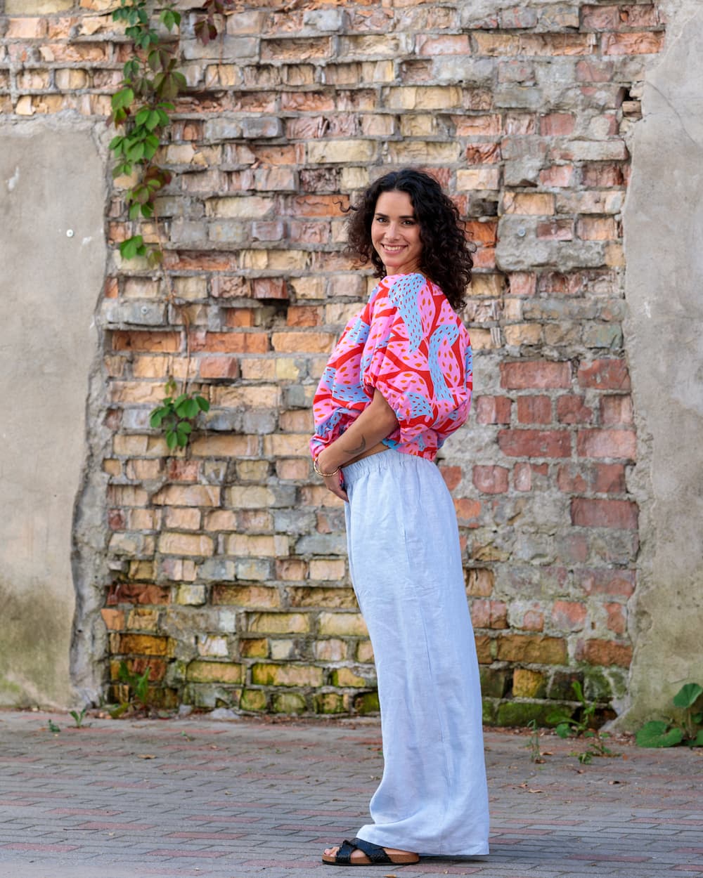 Pants in Linen "Sky"