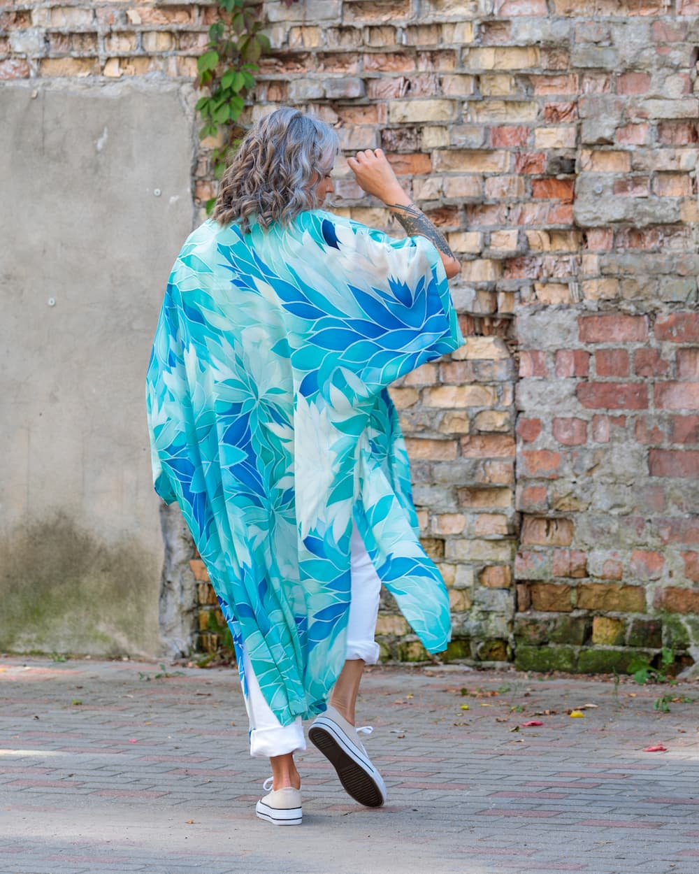 Kimono in Silk "Aquamarine"