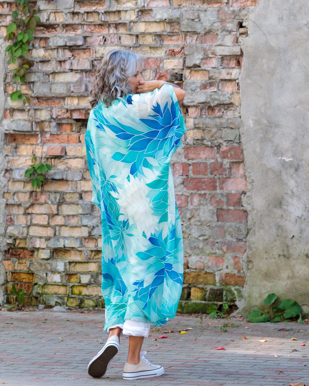 Kimono in Silk "Aquamarine"