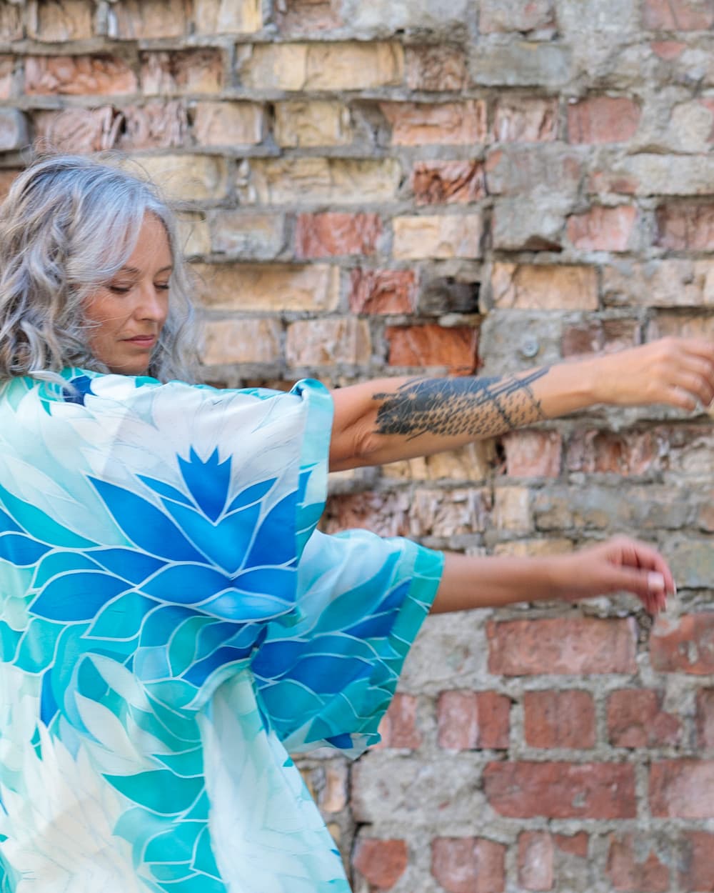 Kimono in Silk "Aquamarine"
