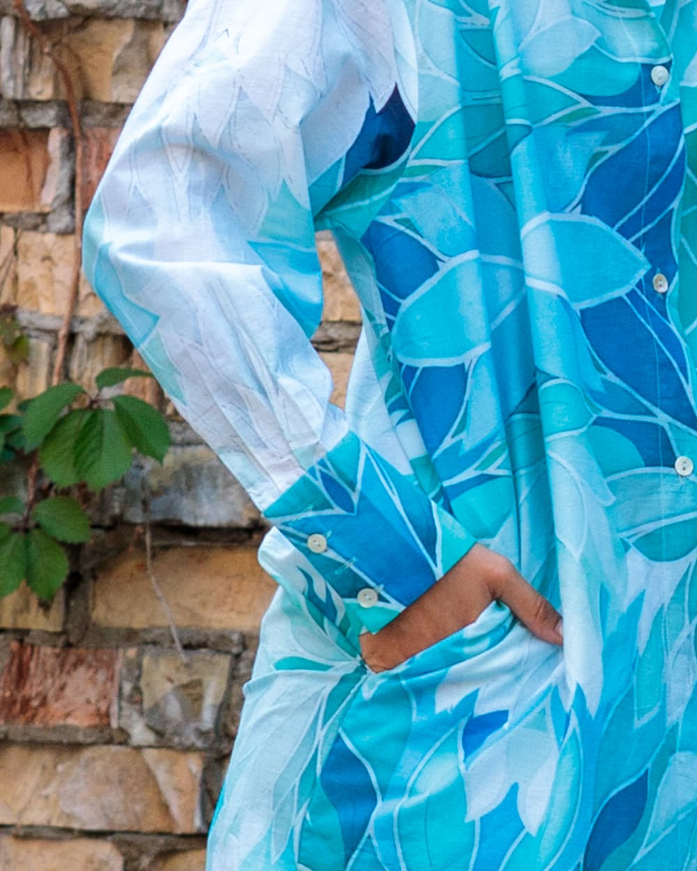 Shirtdress in Cotton "Aquamarine"