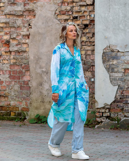 Shirtdress in Cotton "Aquamarine"