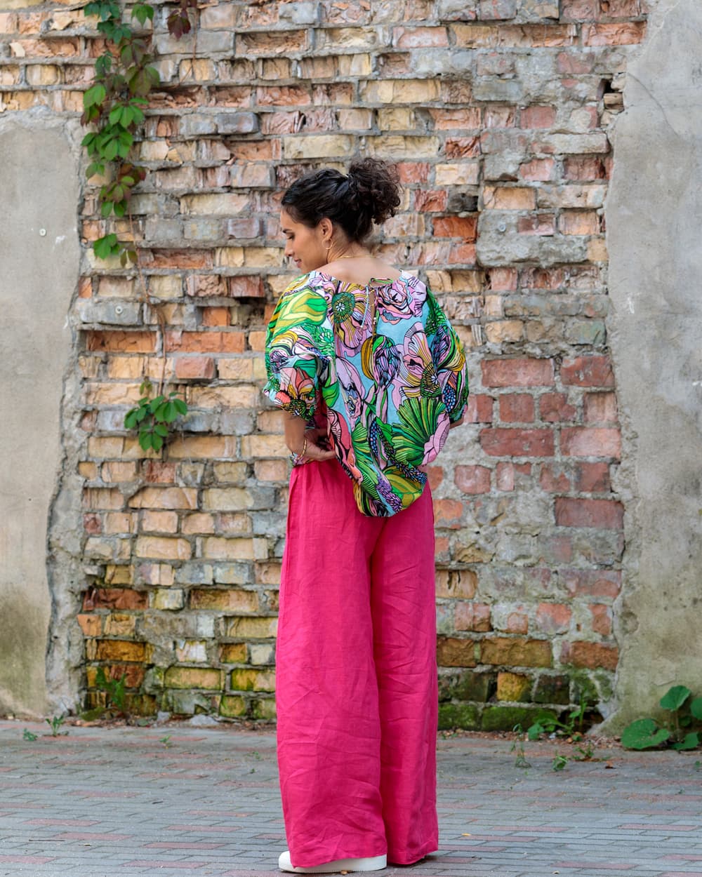 Pants in Linen "Fuchsia"