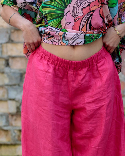 Pants in Linen "Fuchsia"