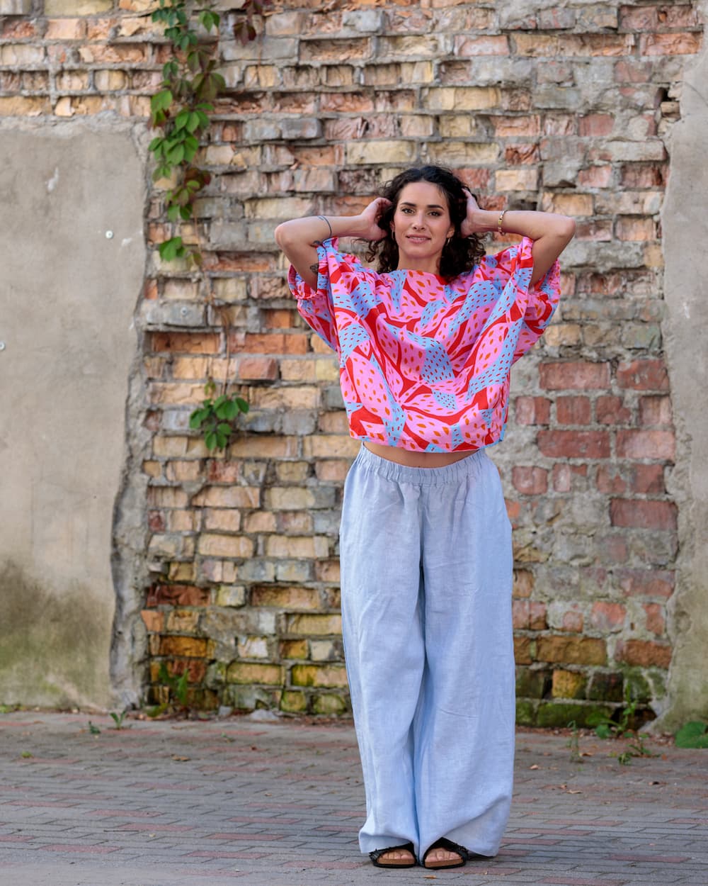 Pants in Linen "Sky"