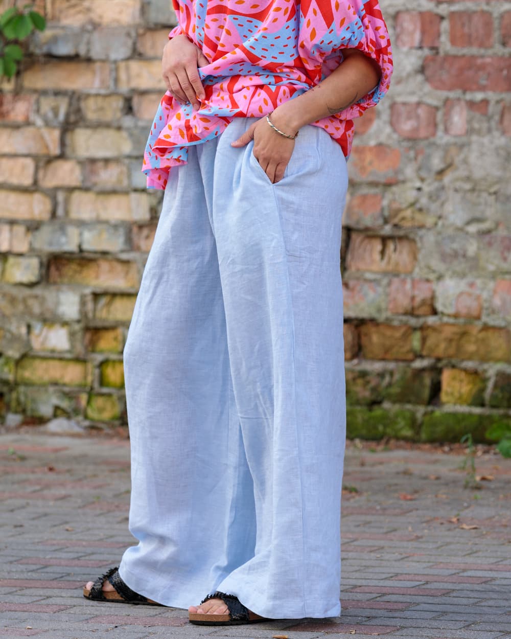 Pants in Linen "Sky"