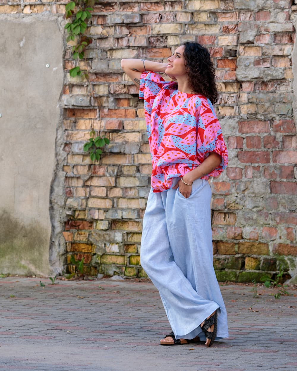 Top in Cotton "Pink Oshu"
