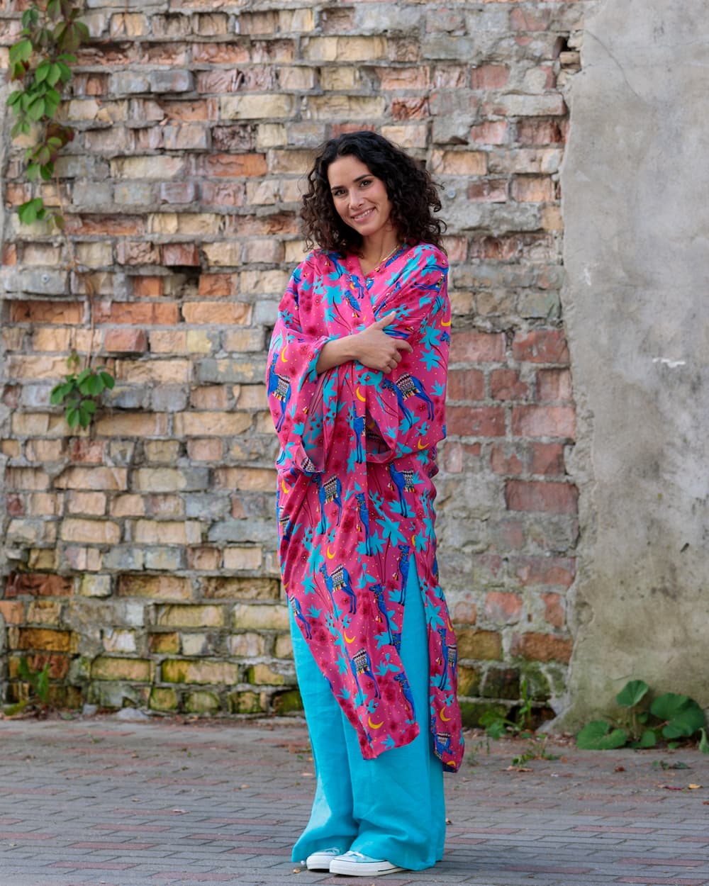 Kimono in Silk "Camels"