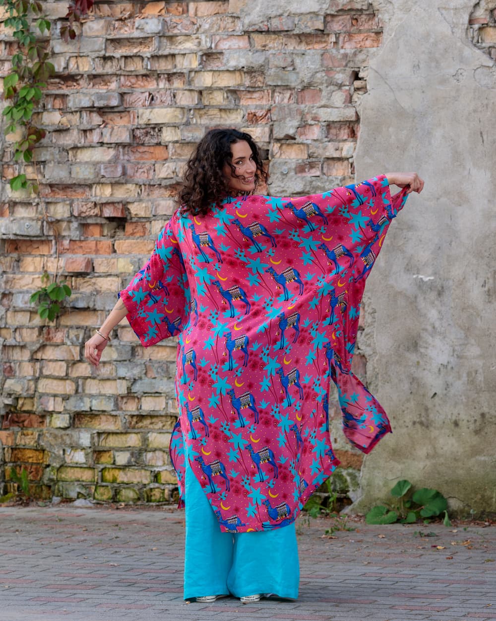 Kimono in Silk "Camels"