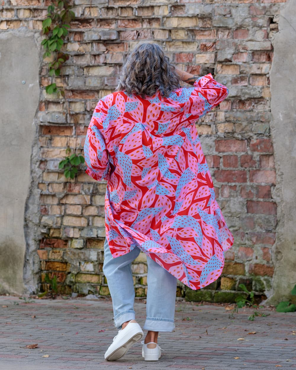 Shirtdress in Cotton "Pink Oshu"