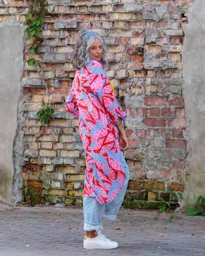 Shirtdress in Cotton "Pink Oshu"