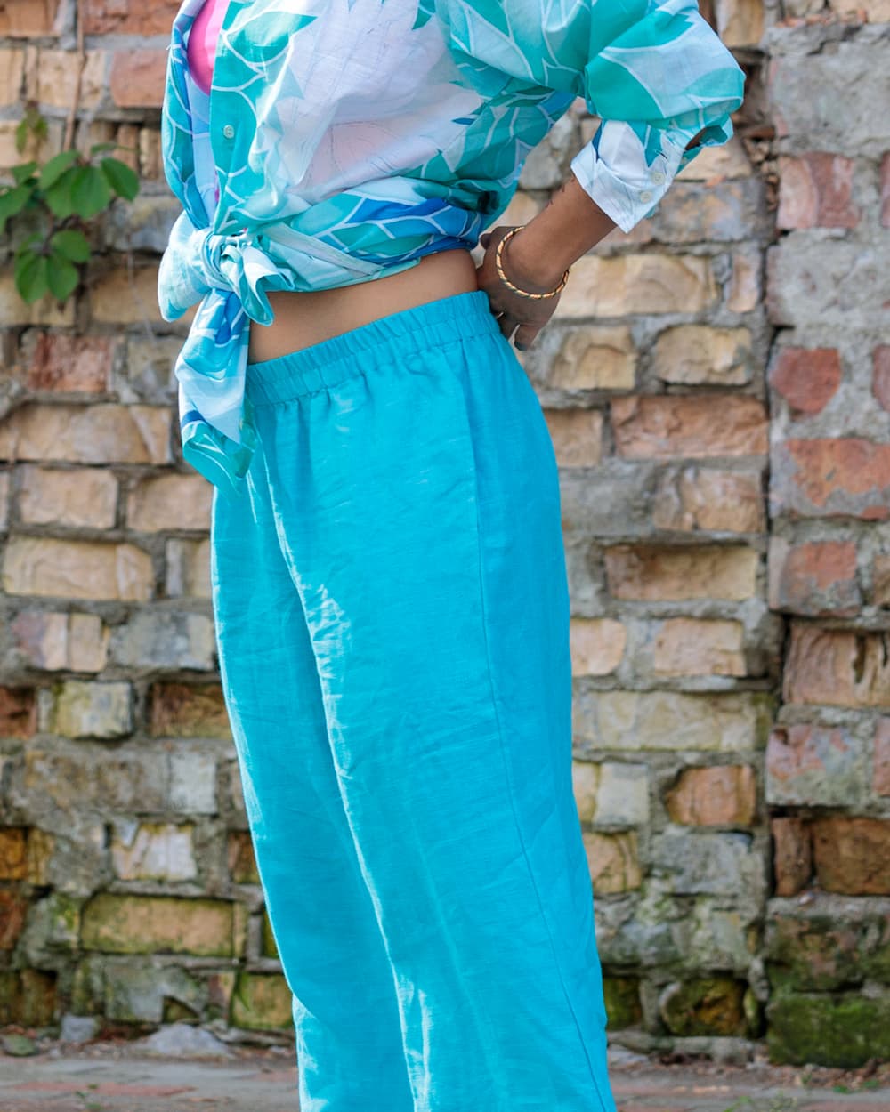 Pants in Linen "Capri Blue"